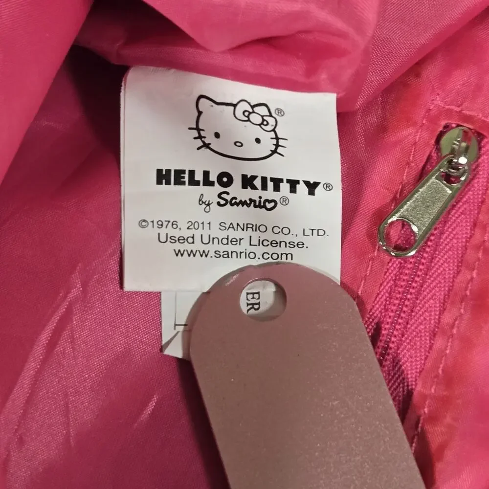 Hello Kitty Pink Canvas Tote Handbag with Snap and Zipped Inside Small Pocket